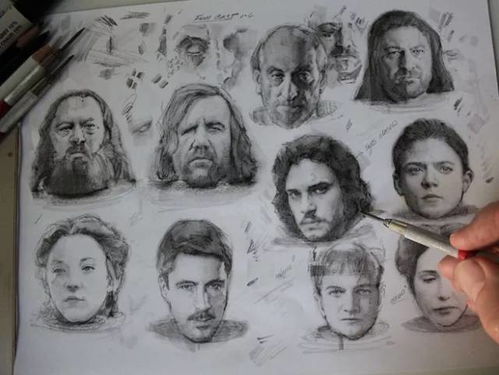权力的游戏 素描,素描勾勒的史诗画卷